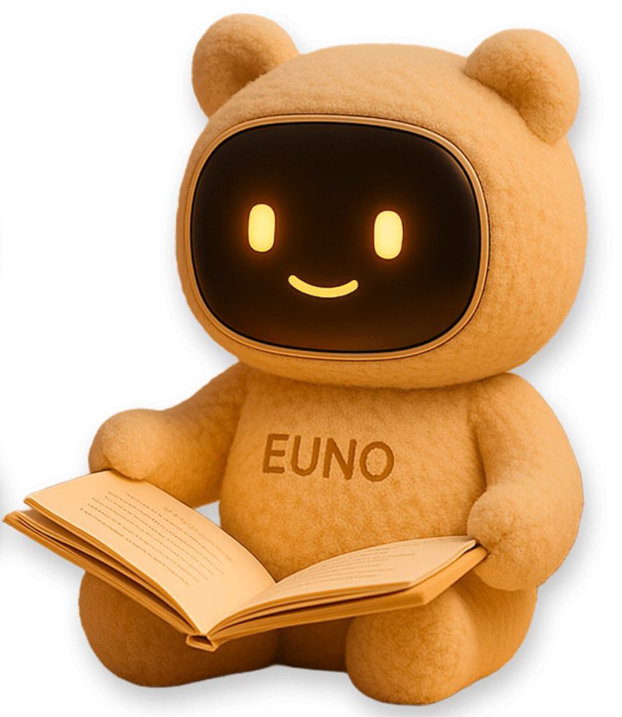 Robot euno avec un livre ouvert effectuant la lecture